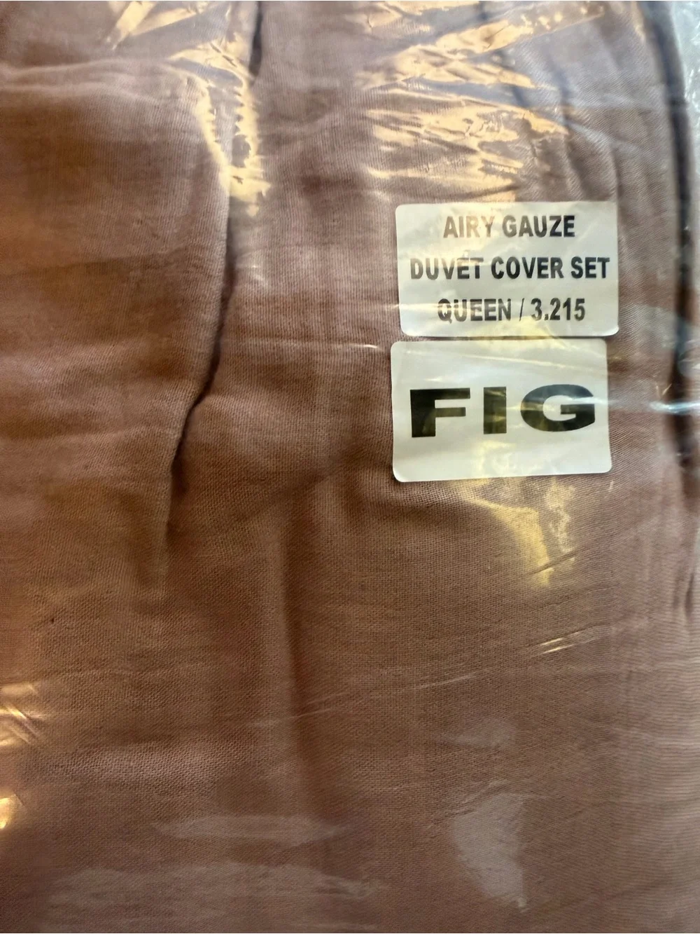 Quince Organic Airy Gauze Duvet Cover Set in Fig Queen. Shams included! 1120